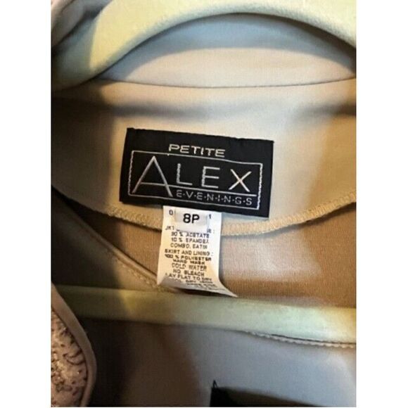 Alex Evenings Dress Women's size 8P Petite‎ Tan Sparkle Mother of Bride Wedding - Picture 6 of 9